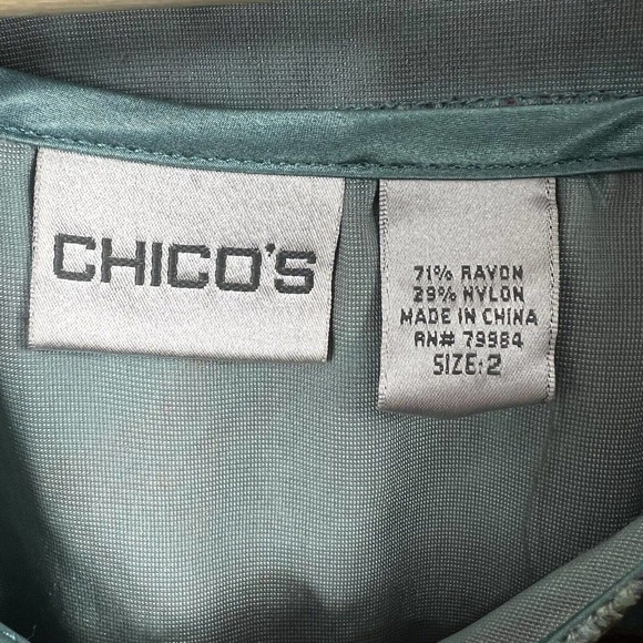 Chico's Velvet Paisley Button Down Tunic Shirt and Tank Top 2 Set of 2 L 12 - Picture 16 of 16